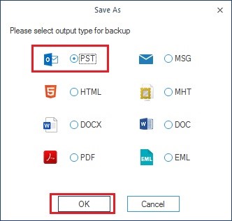 select the output format