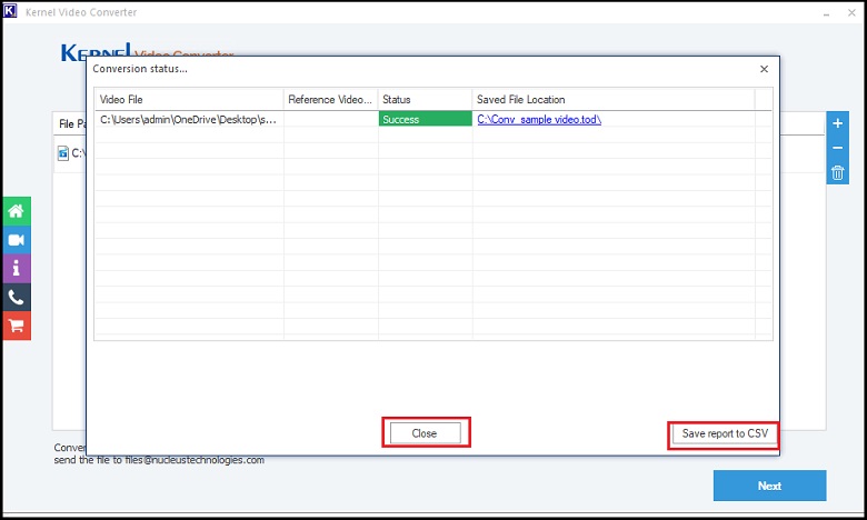 save the reports to CSV format