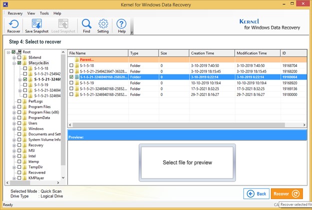 Select the exact file which you need to recover