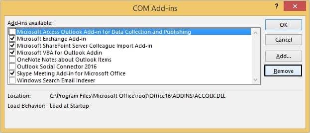 Tick on all the checkboxes of all the add-ins