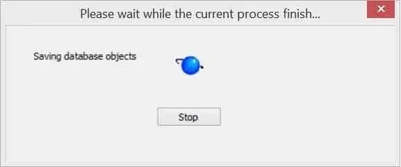 The database objects are saved quickly