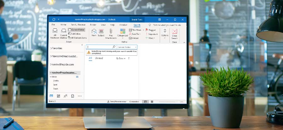 Something Went Wrong, and Your Search Couldn’t be Completed, Error in Outlook