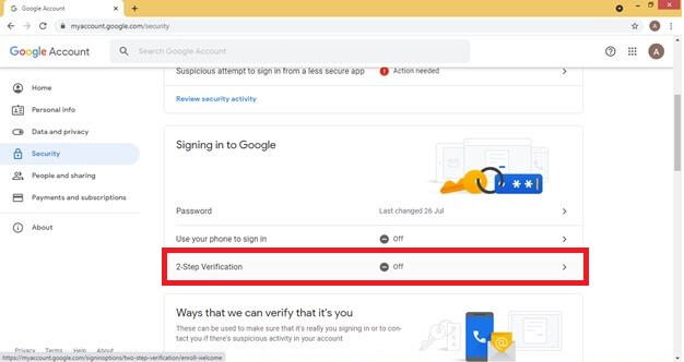 Signing in to Google