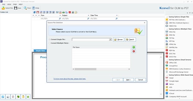 kernel for olm to pst