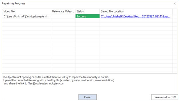 click on ‘Close’ to exit the software