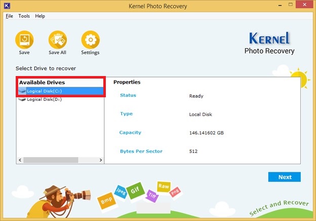 Kernel Photo Recovery tool