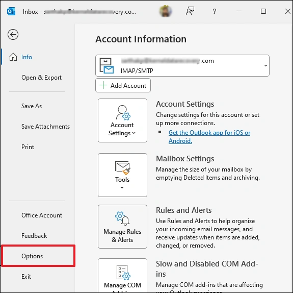 Acctount info