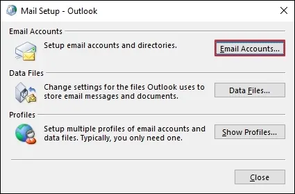 Click on email accounts