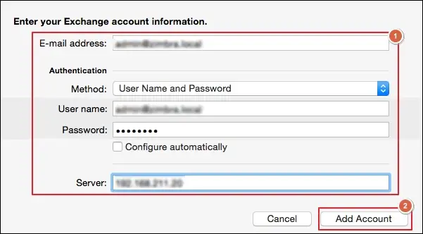 Enter your exchange account details