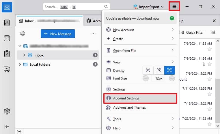 click on Account Settings