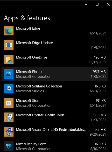 Look for Microsoft Photos and click on it
