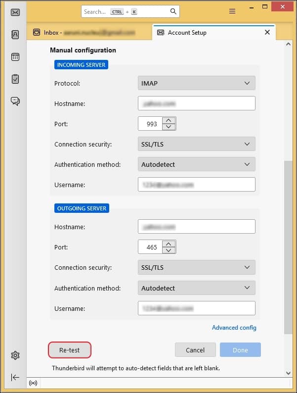 Incoming and Outgoing server details