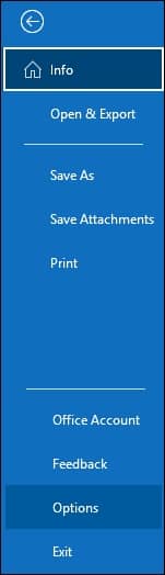 Go to the File menu and select Options
