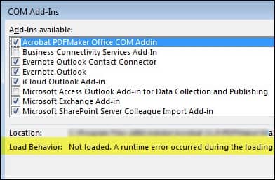 select the Acrobat PDFMaker add-in