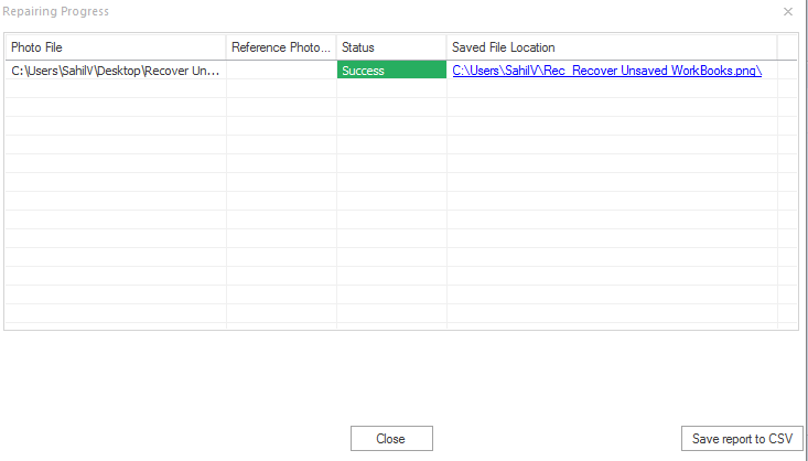 Save Report To CSV