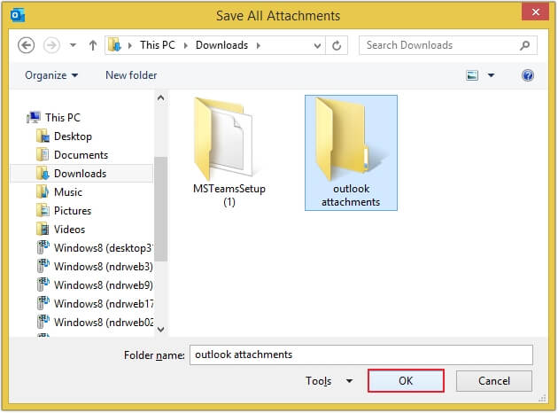 save attachments and click OK.