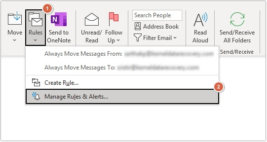 Click Rules from Took bar