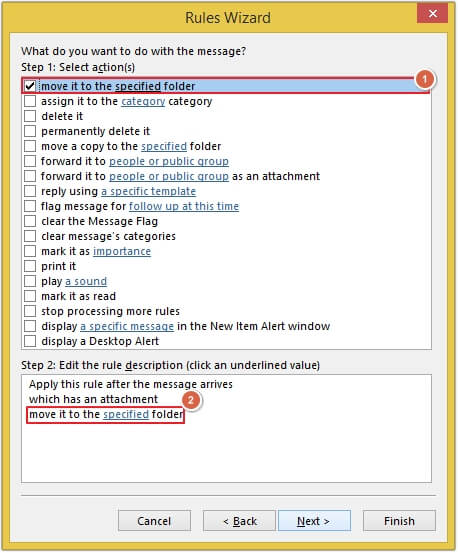 Click move it to the specified folder