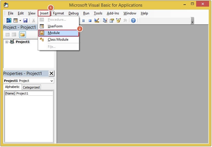 launch Microsoft Visual Basic for Applications.
