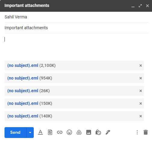 you can forward all these attachments