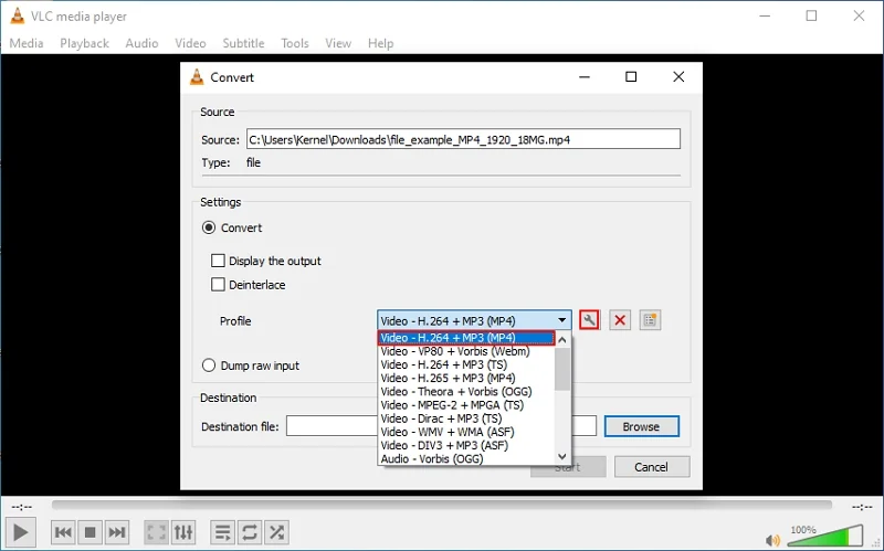 Choose output format