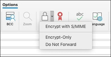 tap on the Encrypt with S/MIME option