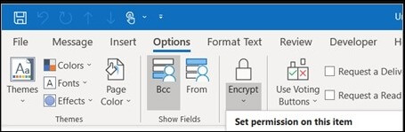 Choose Encrypt from the toolbar