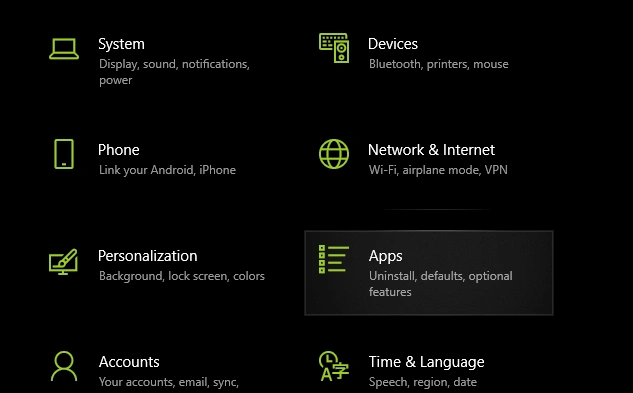 Go to option Apps and tap on side option