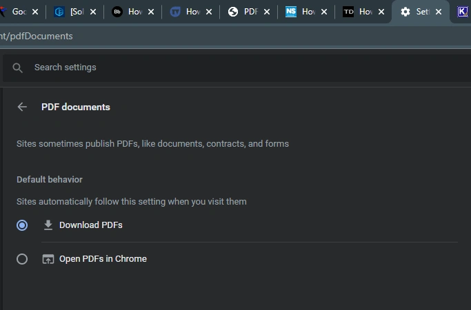 Within PDF Documents two options will popup 