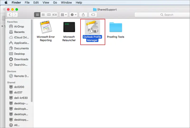Click on outlook profile manager