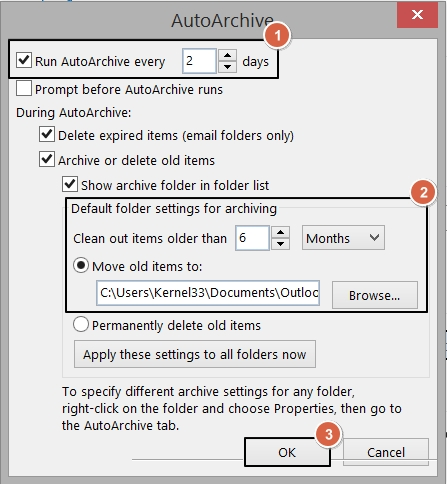 apply necessary filters and click ok
