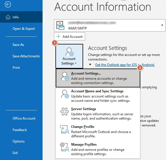 click account settings then account setting