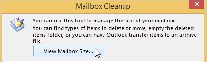 View Mailbox Size