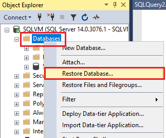 Restore Database option