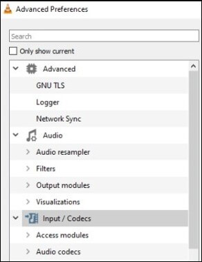 Input/Codec option