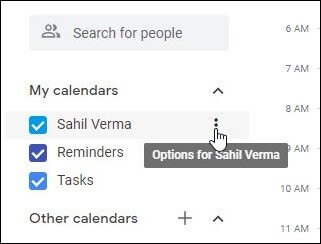 Go to the Google Calendar