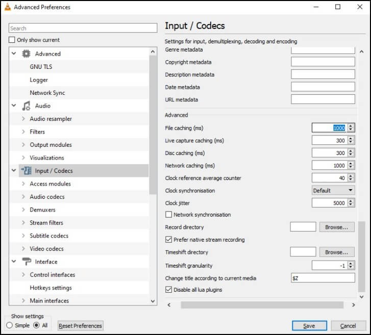 File caching(ms) option