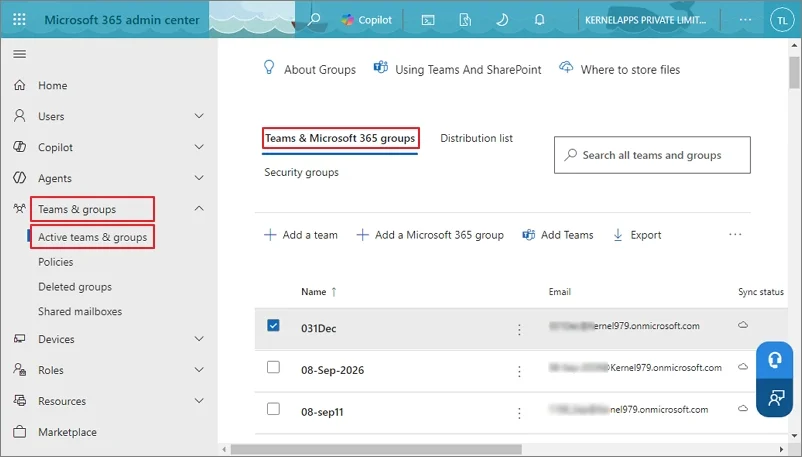 Under ms teams and groups click the froup you want to delete