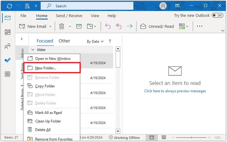 Drag and drop email files
