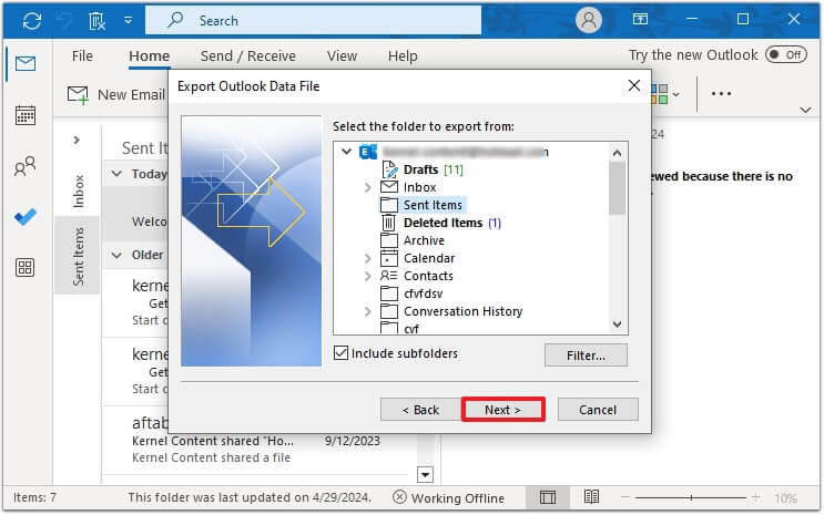 select folder