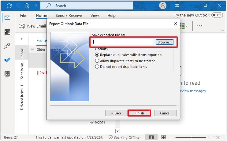 Convert Maildir to PST format successfully 