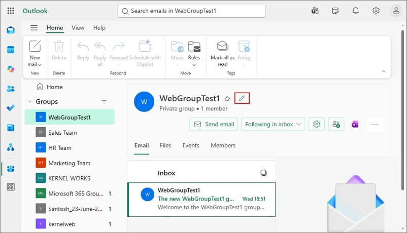 Select m365 group and click edit