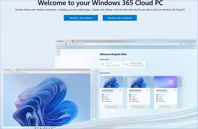 welcome to your windows 365 Cloud PC