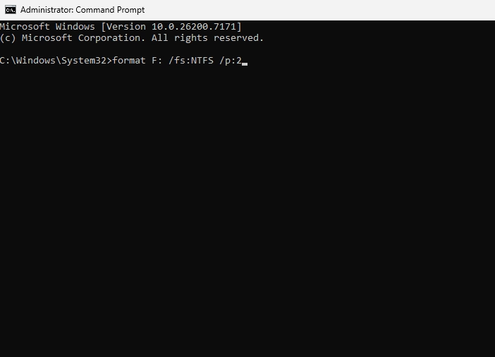 paste the format command