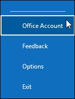 click on Office Account
