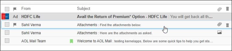 Log in to your AOL account and open the email