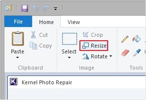 click resize