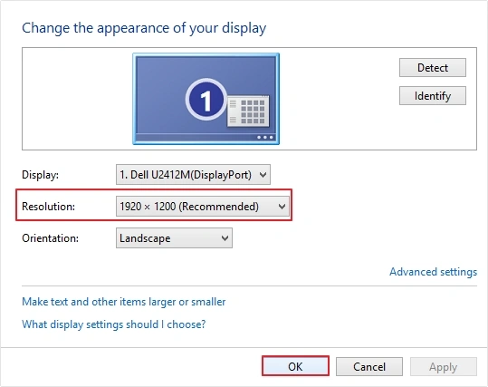 resolution to recommended