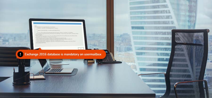 Fix Exchange 2016 database is mandatory on user mailbox