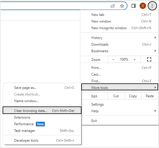 clear browsing data